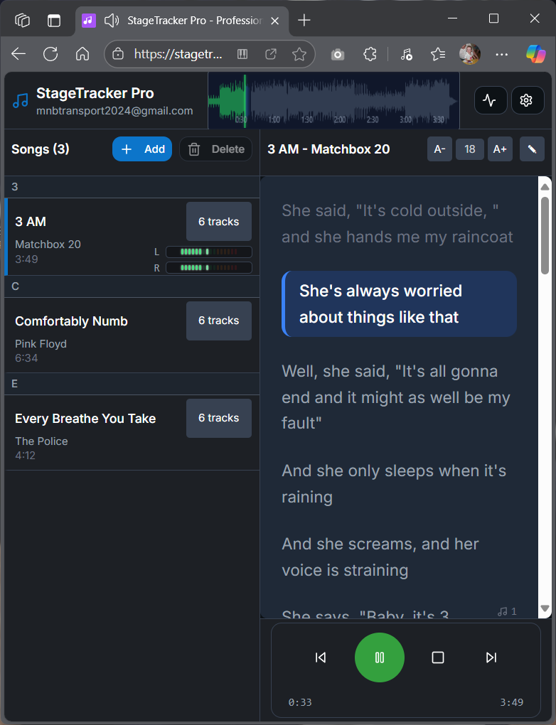 Stage control app with MIDI controller and lighting control